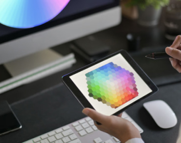 color palette on the tablet